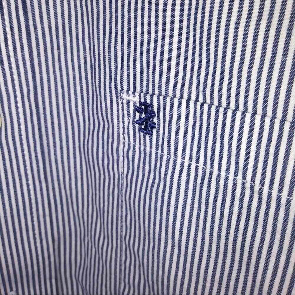 Men's Long Sleeve Gray Stripe Izod Dress Shirt Size XXL - Picture 3 of 5